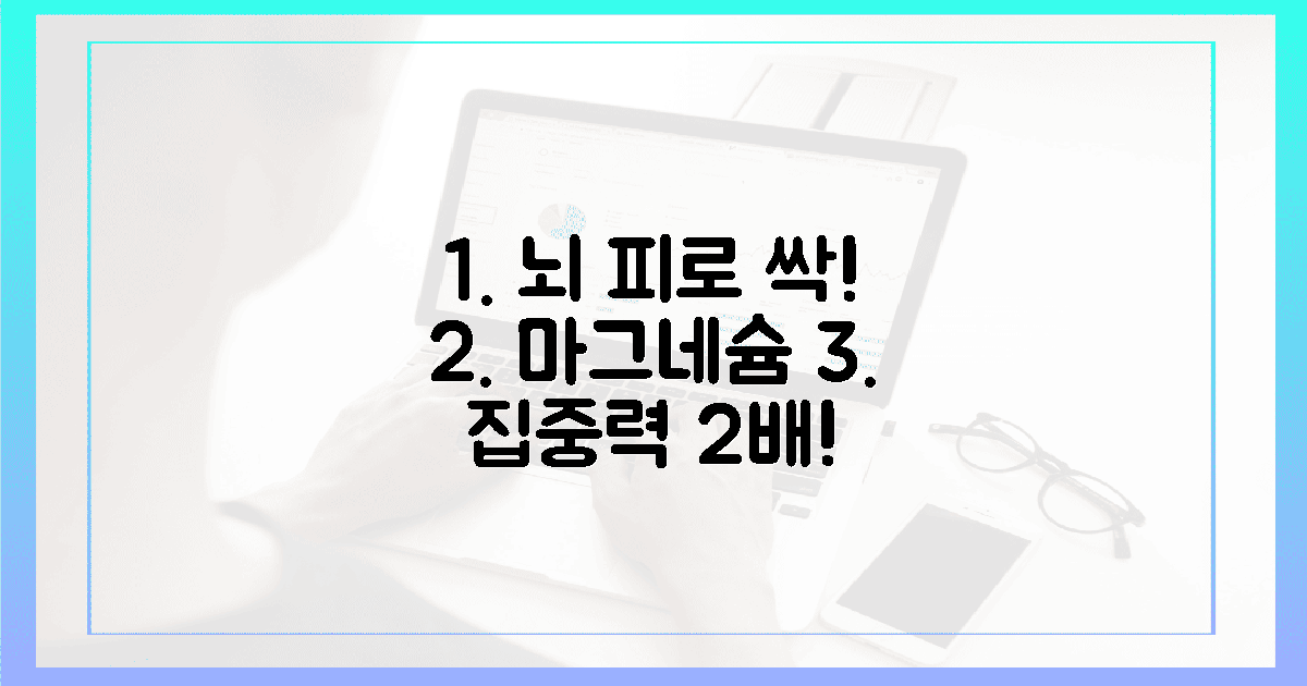 뇌 피로 싹! 집중력 2배 올리는 마그네슘 섭취법