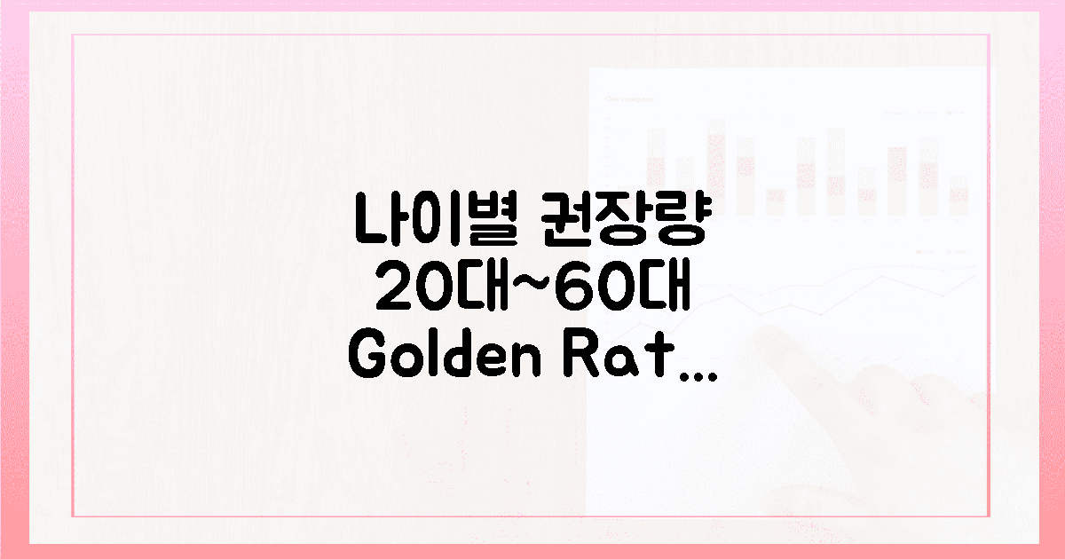 20대부터 60대까지, 나이별 '황금 권장량' 공개