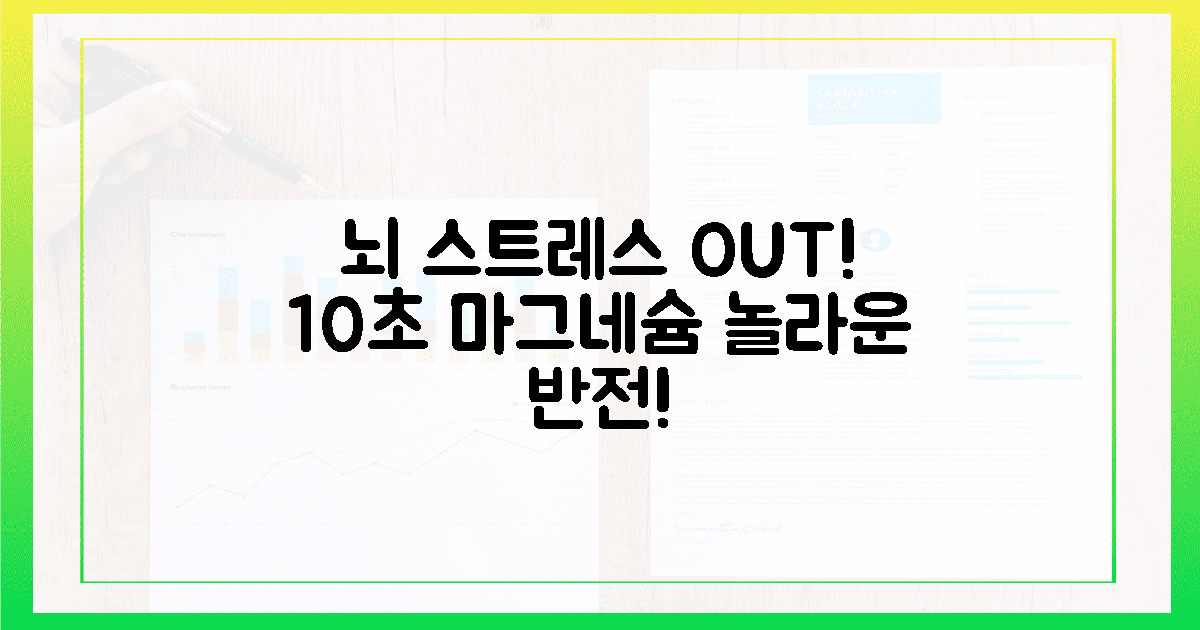 뇌 스트레스, 10초면 끝! 마그네슘의 놀라운 반전