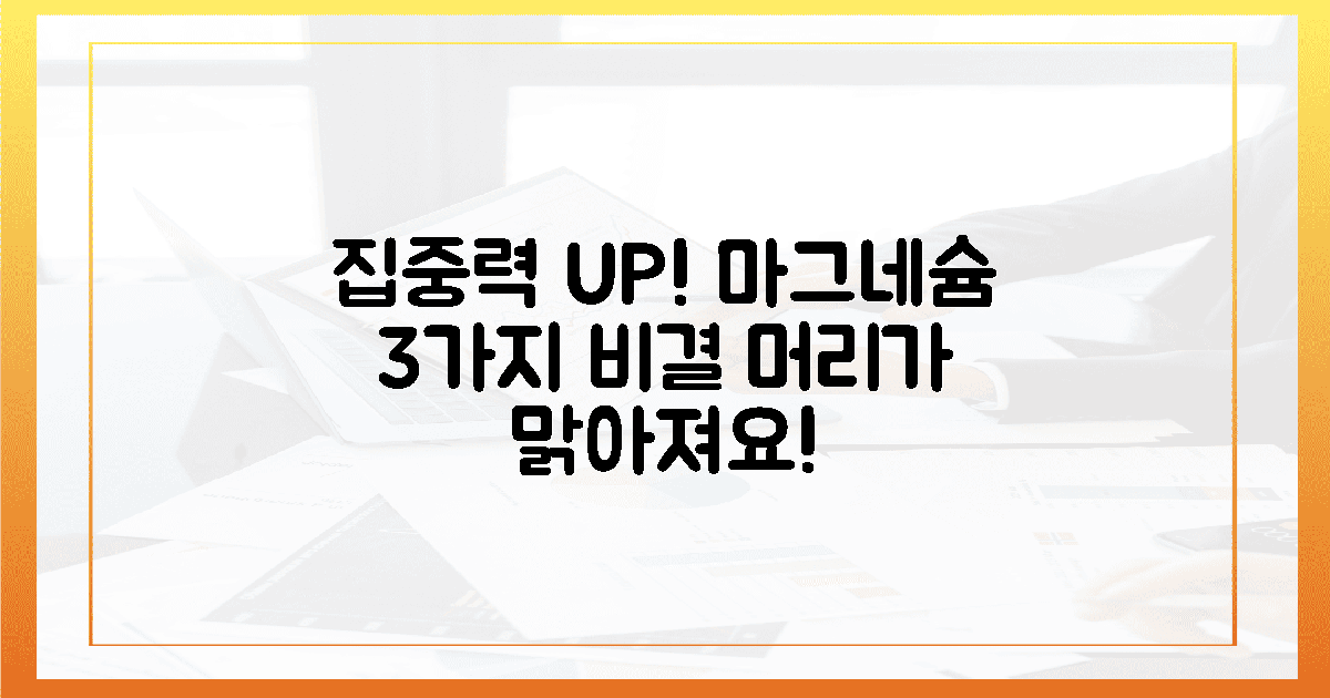 집중력 UP! 3가지 마그네슘 비밀