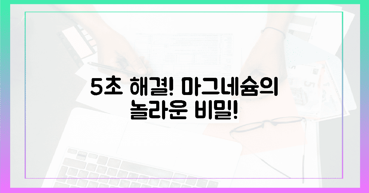 5초 만에 해결! 마그네슘, 숨겨진 매력은?