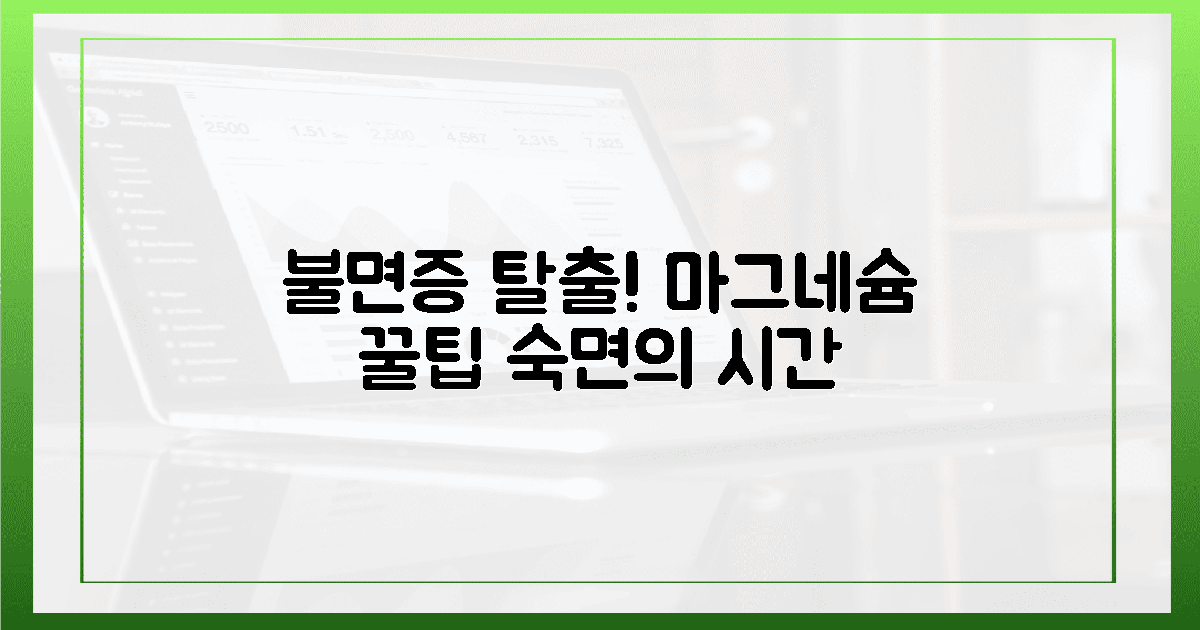 4가지 불면증 탈출법, 마그네슘 시간 놓치지 마세요!