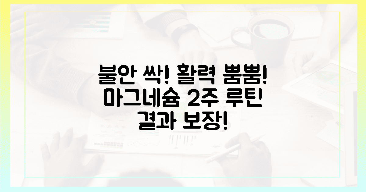 불안함 싹, 활력 뿜뿜! 마그네슘 섭취 2주 완성 루틴