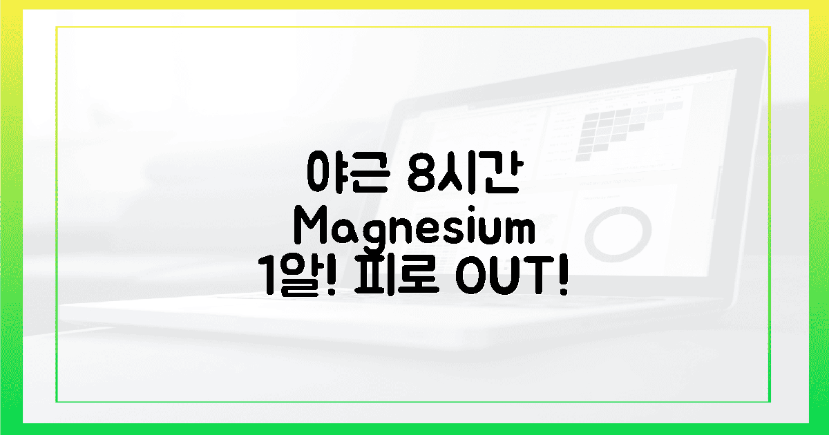 야근 8시간, 마그네슘 1알!
