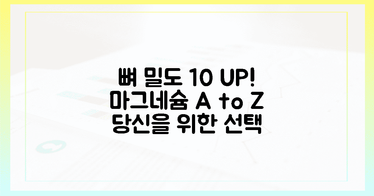 뼈 밀도 10% UP! 당신만을 위한 마그네슘 선택 가이드