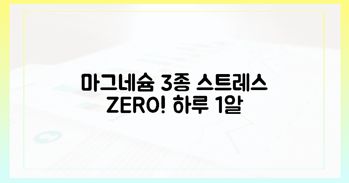 3가지 마그네슘, 스트레스 싹!