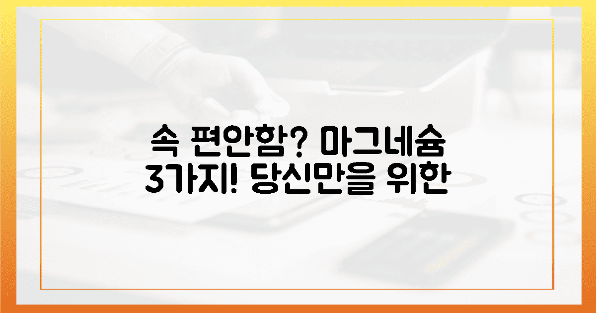속 편안함! 당신만을 위한 마그네슘 3가지