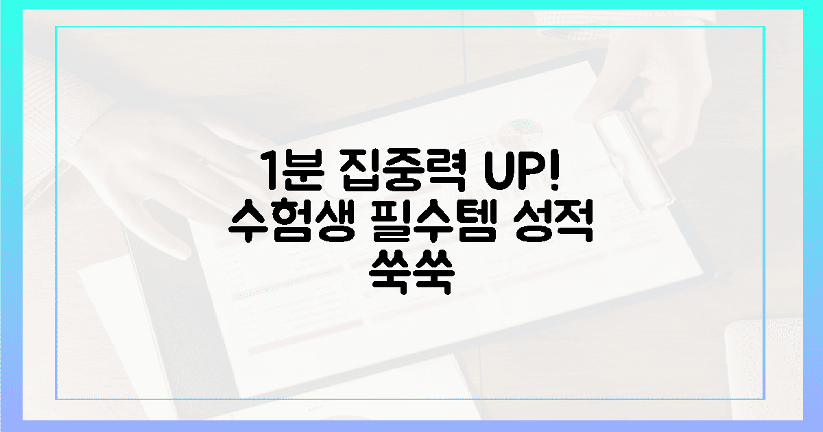 1분 완성! 수험생 집중력 쑥쑥