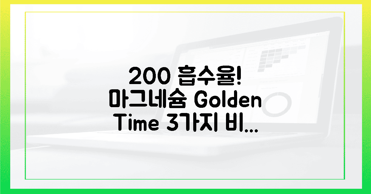 200% 흡수율, 마그네슘 황금 시간 3가지