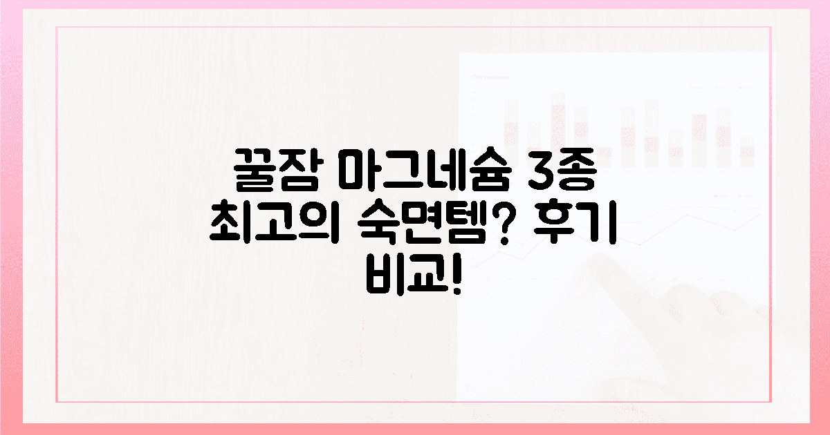 꿀잠 부르는 마그네슘 3종 리뷰