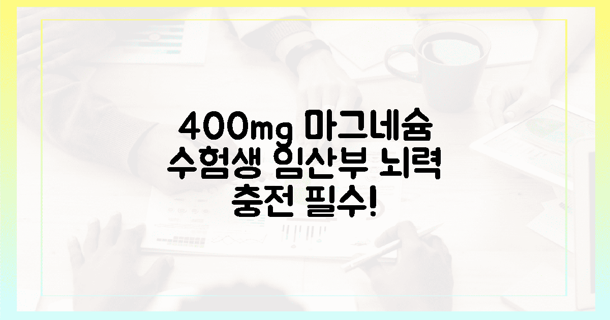수험생·임산부, 뇌력 충전 400mg 마그네슘 '핵심