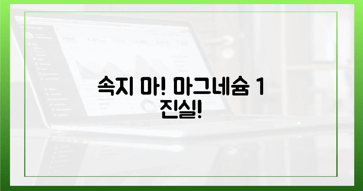 속지 마! 마그네슘 섭취 1% 숨겨진 진실