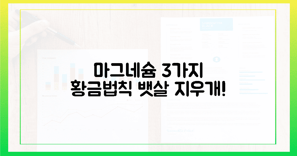 마그네슘 3가지 황금법칙! 뱃살 지우개!