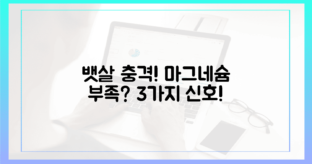뱃살 충격! 마그네슘 부족 3가지 신호!