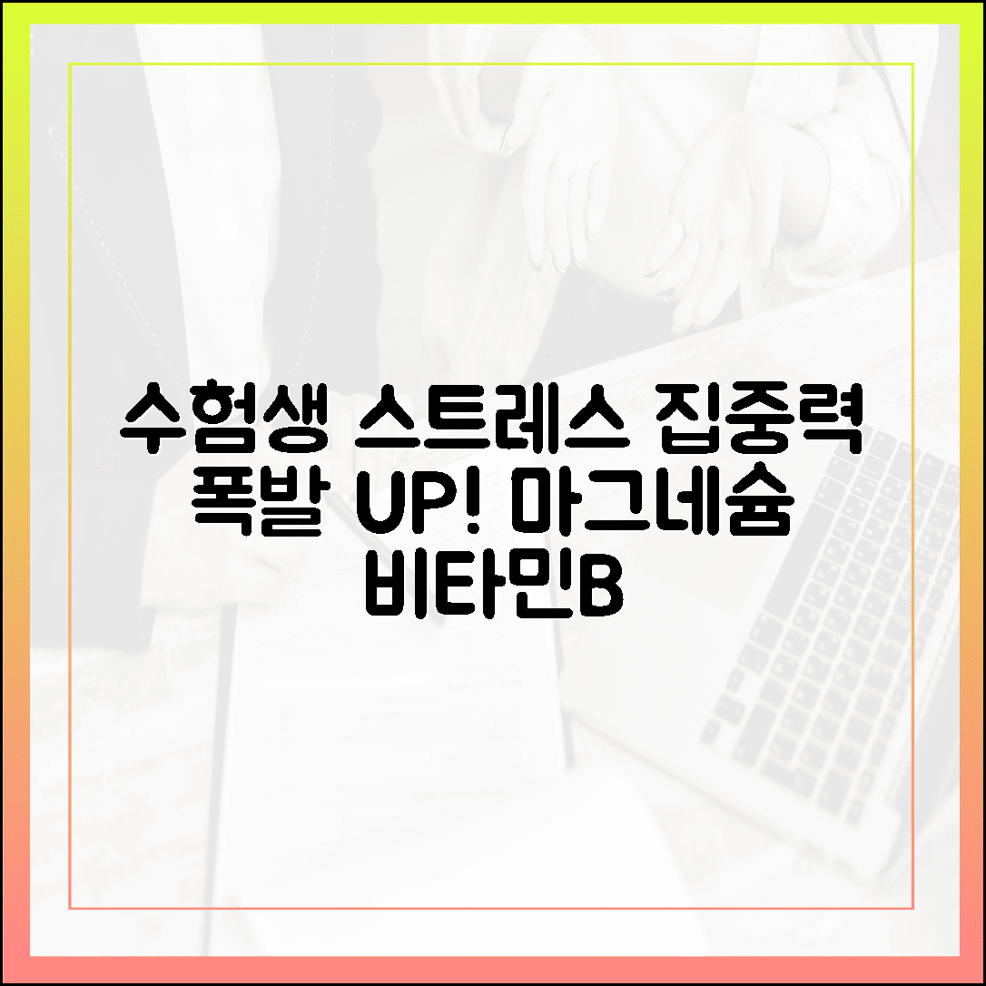 스트레스 싹 날린다! 수험생 집중력 높이는 마그네슘과 비타민B 시너지 효과