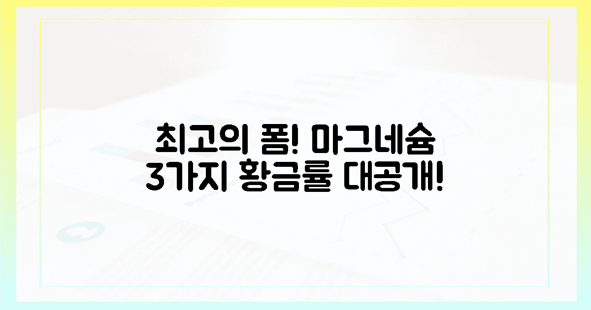 최고의 폼! 마그네슘 섭취 3가지 황금률.