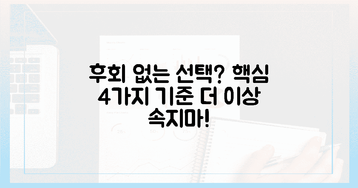 후회 없는 4가지 선택 기준, 속지 마세요!