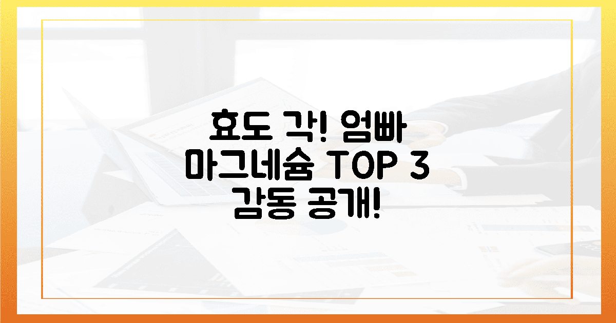효도 각! 엄마 아빠 감동시킬 마그네슘 TOP 3 공개!