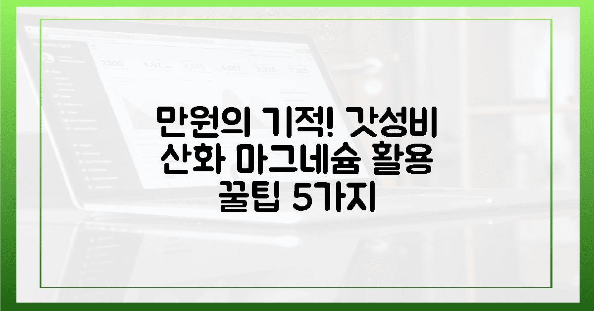 한 달 만원! 산화 마그네슘 갓성비 활용 5가지.