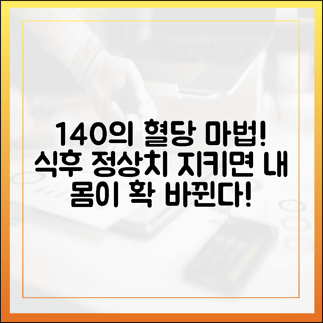 숫자 140의 마법, 식후 혈당 정상치를 지키면 일어나는 놀라운 신체 변화
