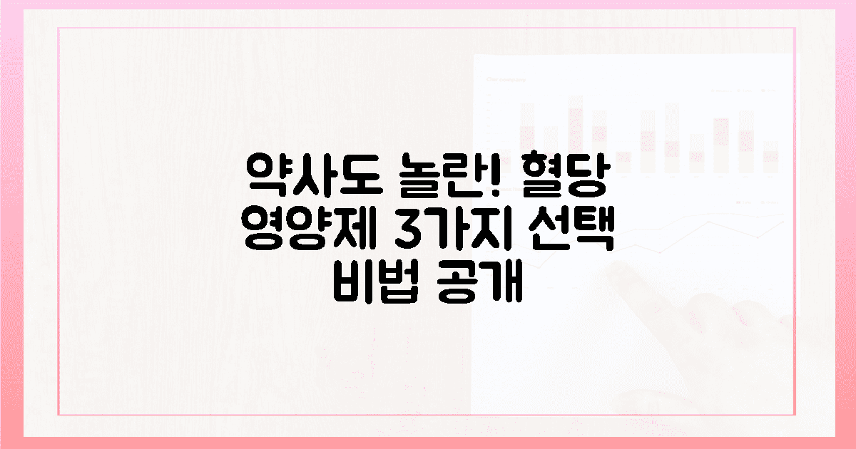 약사도 반신반의! 3가지 혈당 영양제 선택 이유