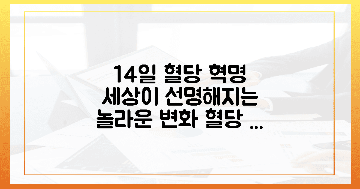 혈당 안정 14일, 당신의 세상이 선명해질 시간