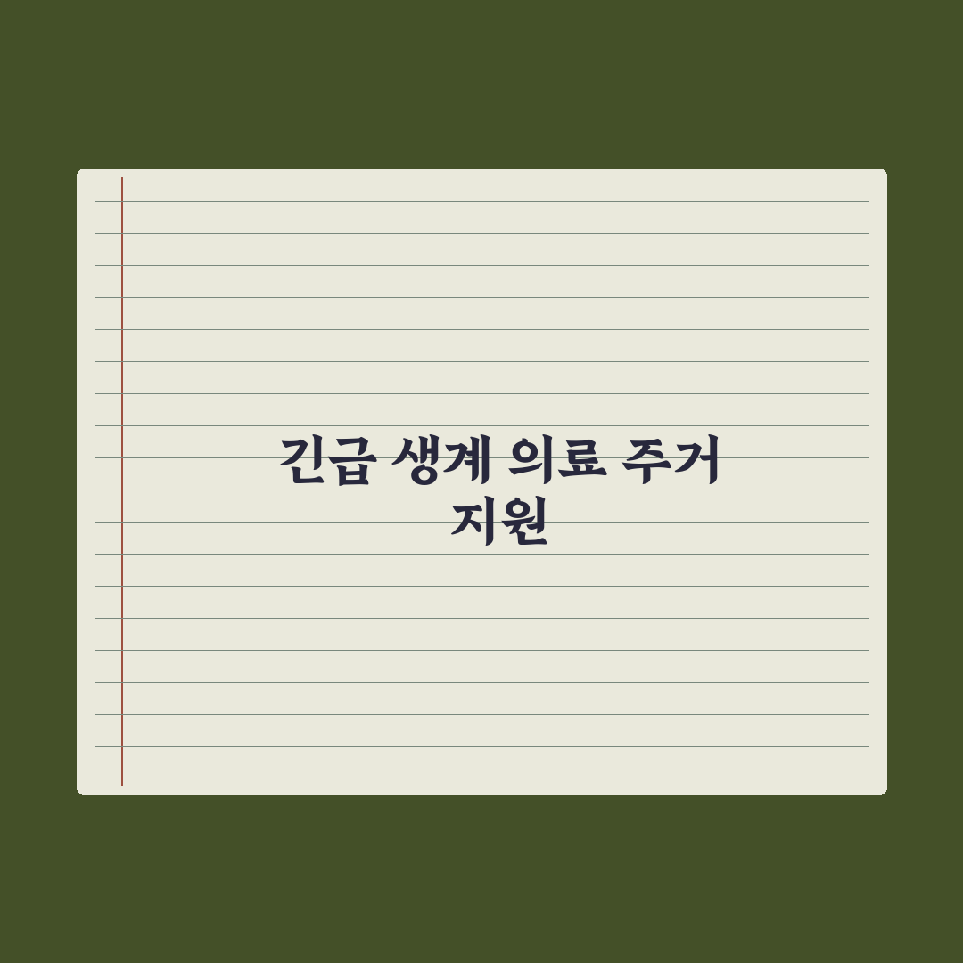 긴급복지지원 종류 - 생계·의료·주거 심층분석: 실무자 검증 5대 기준