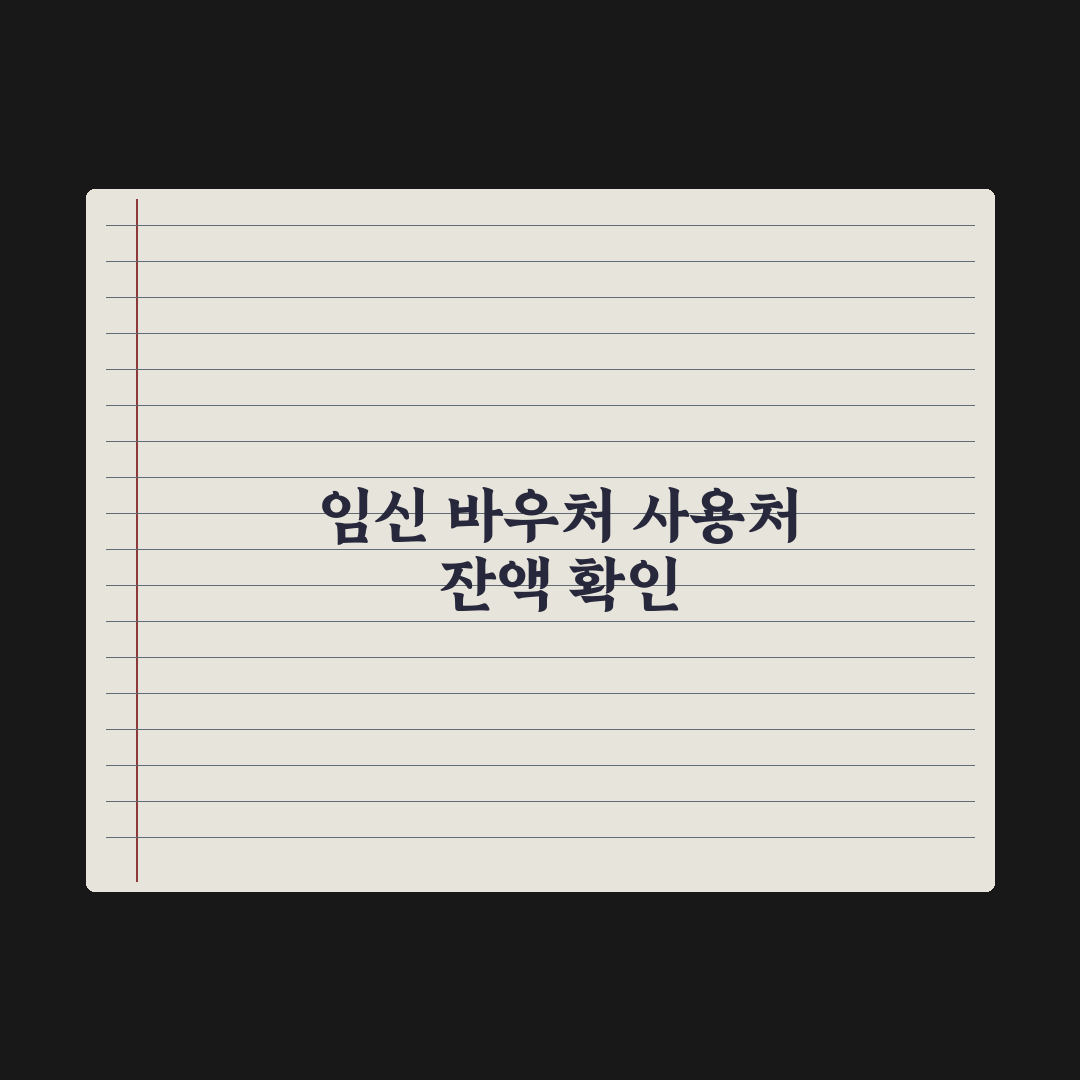 임신 바우처 사용처와 잔액 확인법 총정리, 전문가가 분석한 3분 핵심정리