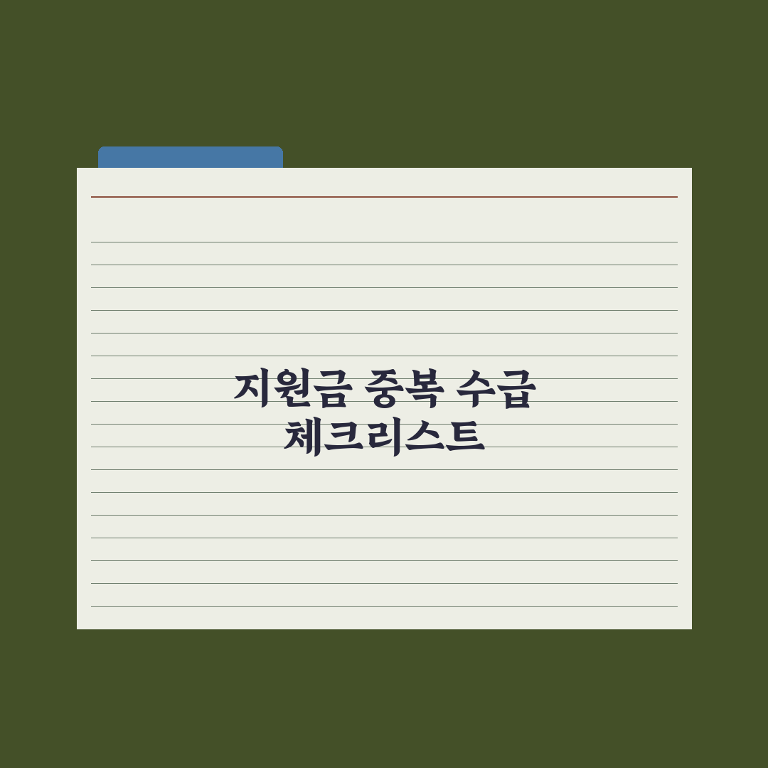 복지 지원금 중복 수급 가능 여부 정리 완벽가이드, 전문가의 3가지 조언