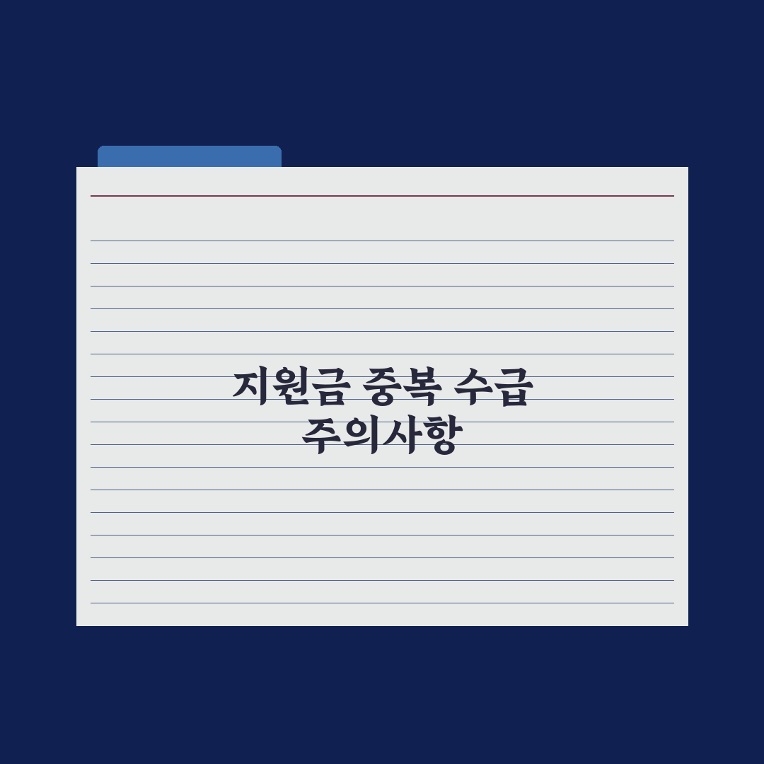 복지 지원금 중복 수급 가능 여부 정리 완벽가이드, 전문가의 3가지 조언