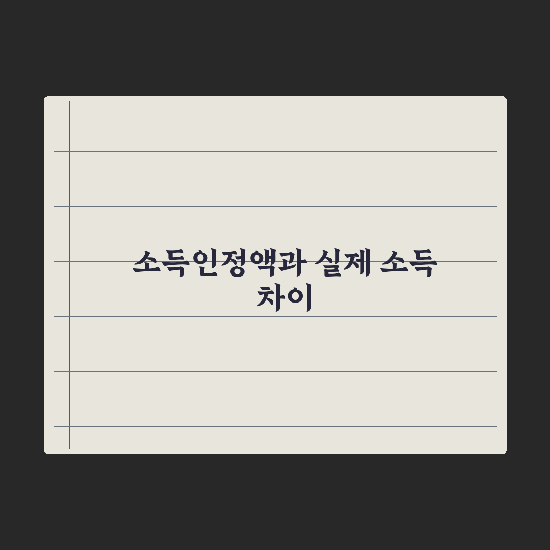 소득인정액 vs 실제 소득 - 무엇이 다를까 핵심정리: 실무자 3대 기준